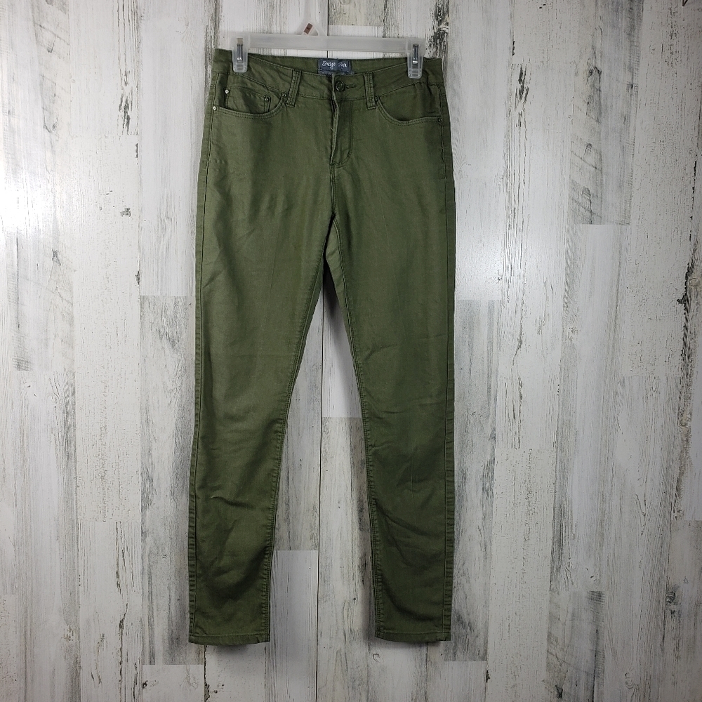 indigo rein army green jeggings juniors size 5